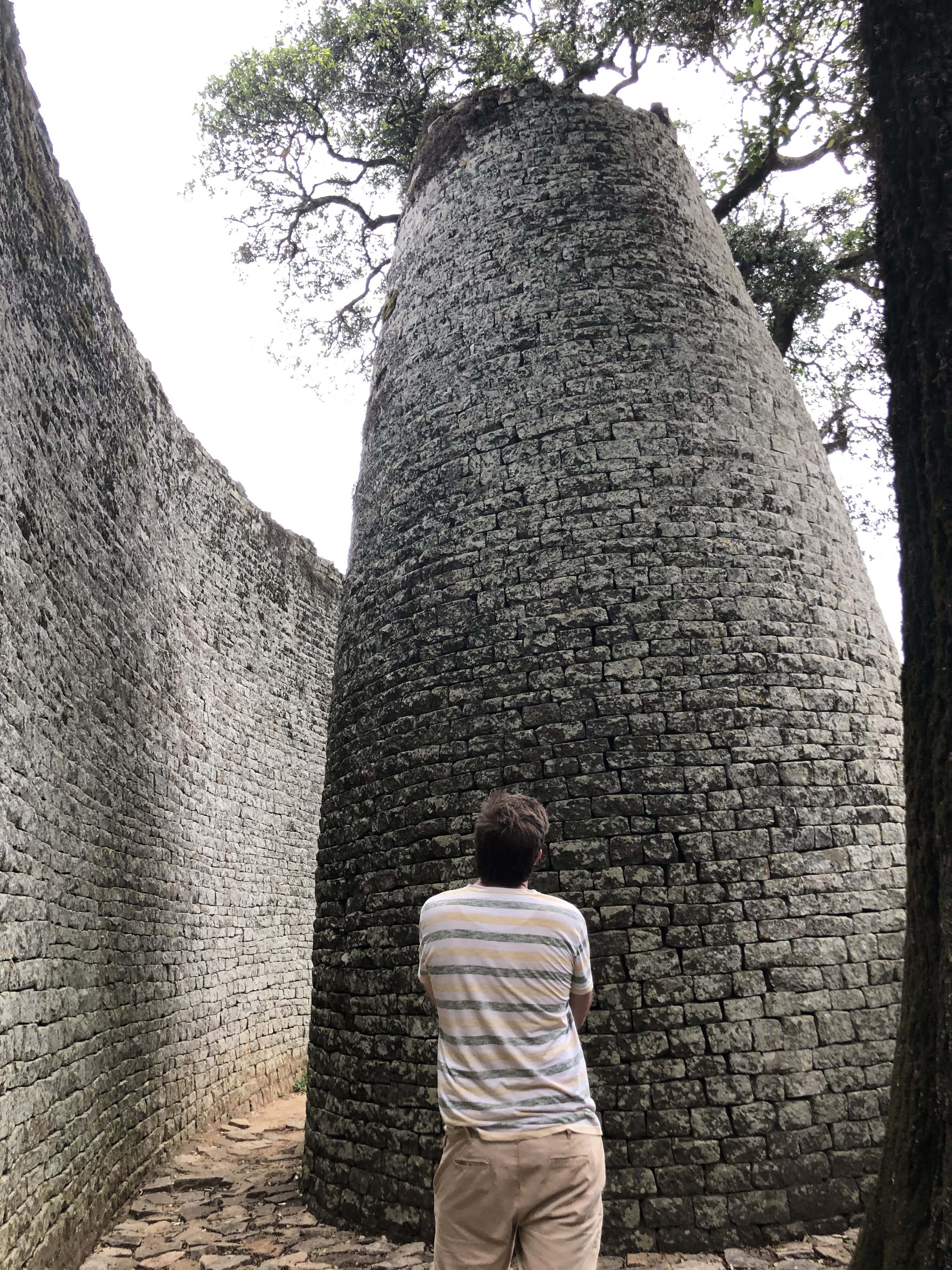 Great Zimbabwe — The Conical Tower — its purpose still debated, seven centuries on.