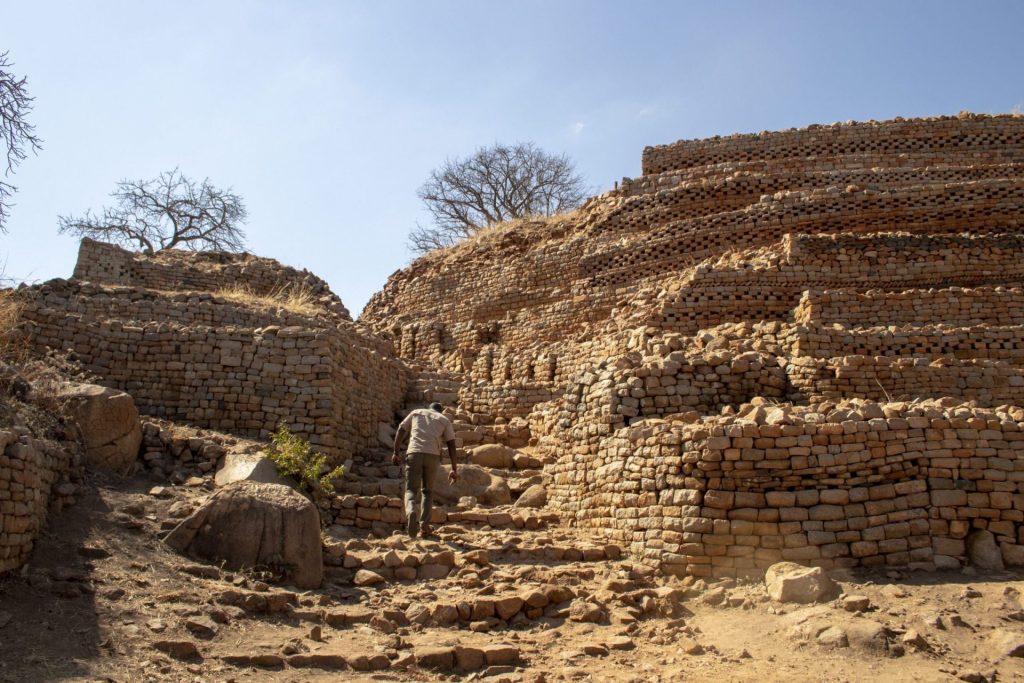 Terraced stone walls of Khami Ruins, UNESCO World Heritage Site