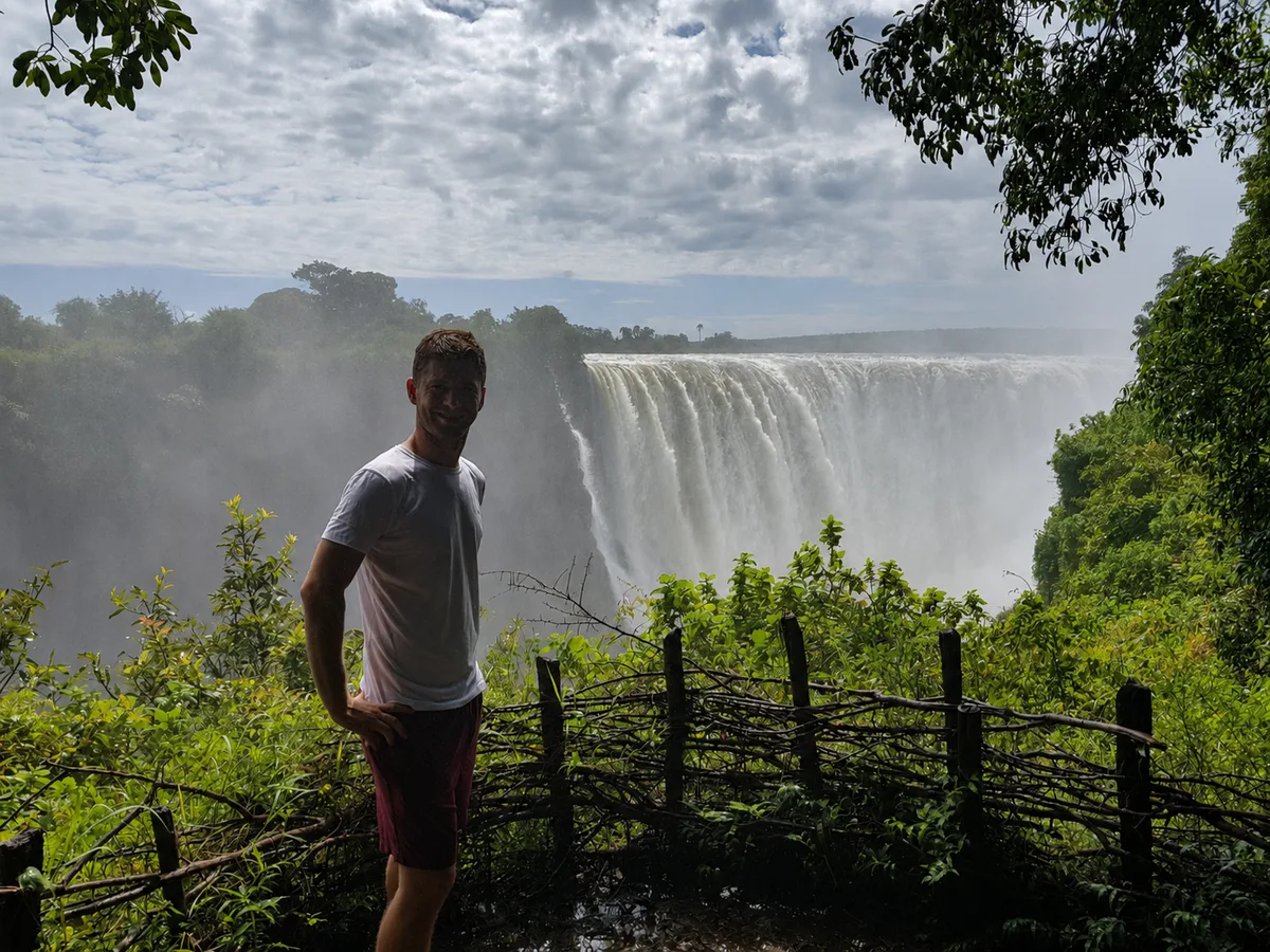 Victoria Falls — The rim walk, level with the falls.