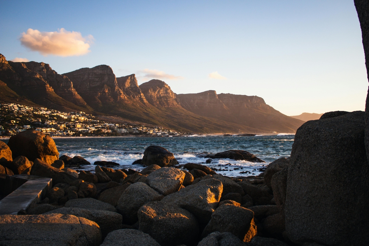 Cape Town — Camps Bay and the Twelve Apostles at dusk.