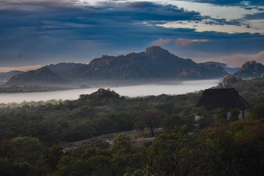 Dawn mist between granite kopjes, Matobo Hills