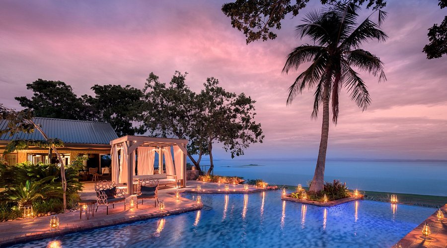 Bumi Hills Safari Lodge above Lake Kariba at sunset