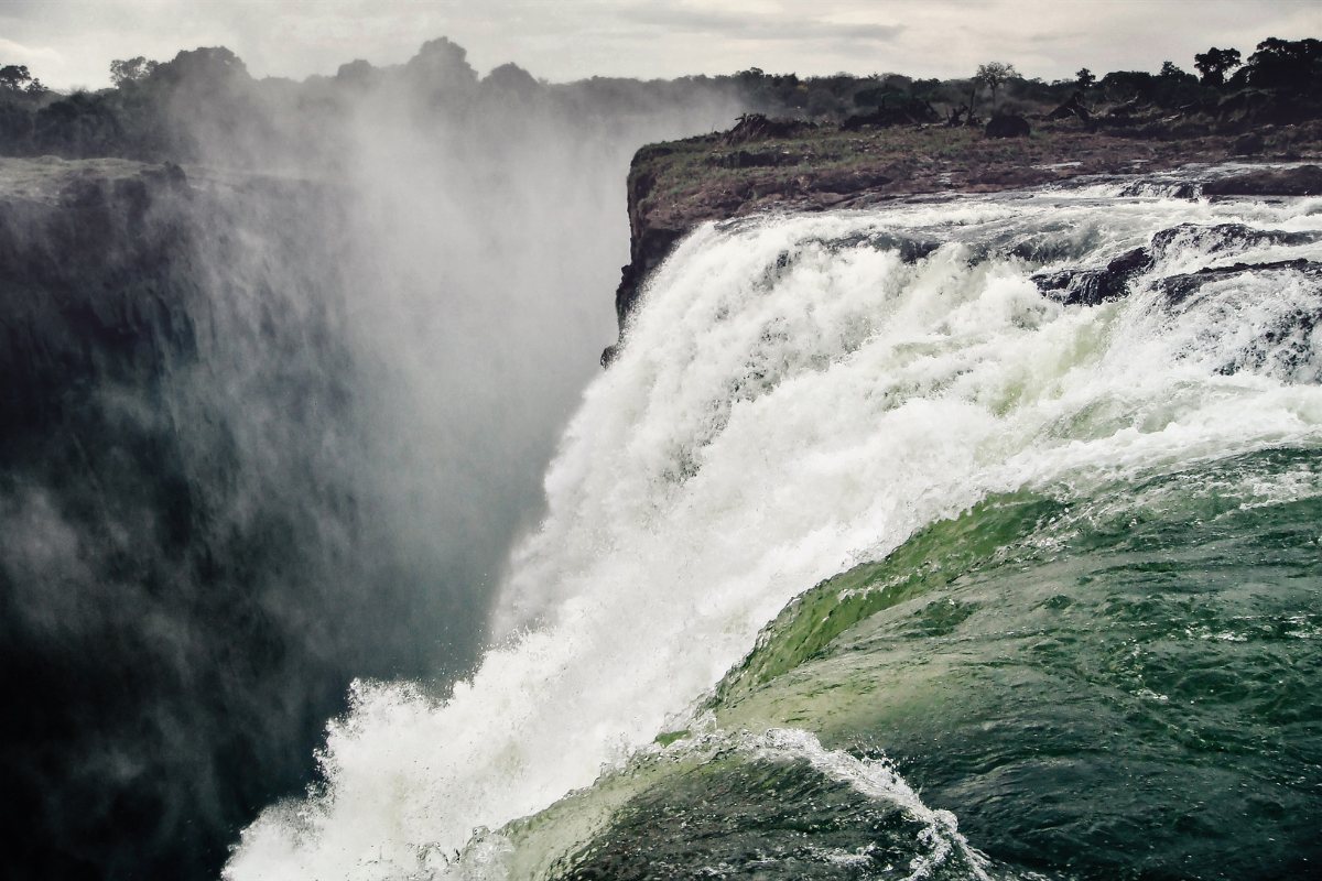 Victoria Falls — The main curtain at full flow.