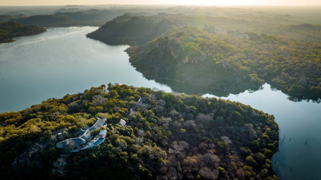 The lodge above Malilangwe Dam at Singita Pamushana
